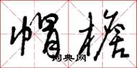 曾庆福帽檐草书怎么写