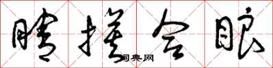 曾庆福瞎摸合眼草书怎么写