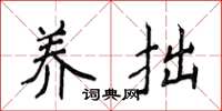 侯登峰养拙楷书怎么写