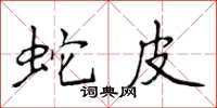 侯登峰蛇皮楷书怎么写