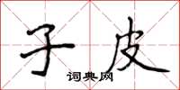 侯登峰子皮楷书怎么写