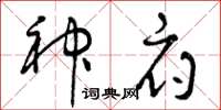 曾庆福神府草书怎么写
