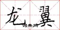 侯登峰龙翼楷书怎么写