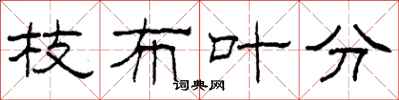 柯春海枝布叶分隶书怎么写