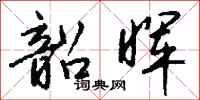 钱沛云韶晖行书怎么写