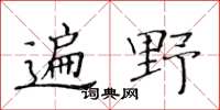 黄华生遍野楷书怎么写