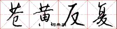 钱沛云苍黄反复行书怎么写