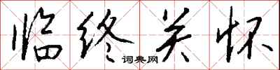 钱沛云临终关怀行书怎么写