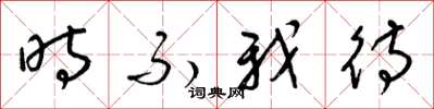梁锦英时不我待草书怎么写