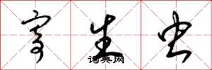 梁锦英寄生虫草书怎么写