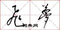 梁锦英飞梦草书怎么写