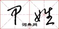 梁锦英甲姓草书怎么写