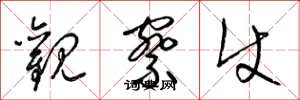 梁锦英观察使草书怎么写