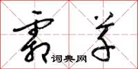 梁锦英霜草草书怎么写