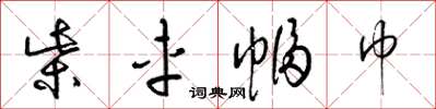 梁锦英柴车幅巾草书怎么写