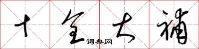 梁锦英十全大补草书怎么写