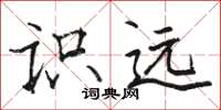 骆恒光识远楷书怎么写