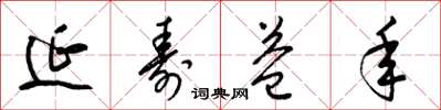 梁锦英延寿益年草书怎么写