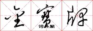 梁锦英金宝牌草书怎么写