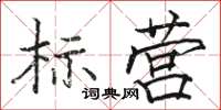 骆恒光标营楷书怎么写