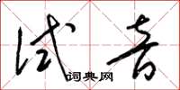 梁锦英试音草书怎么写