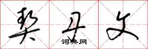 梁锦英契丹文草书怎么写