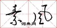 梁锦英素风草书怎么写