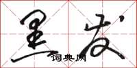 骆恒光黑发草书怎么写