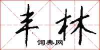 钱沛云丰林行书怎么写