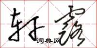 骆恒光轩露草书怎么写