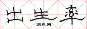 骆恒光出生率隶书怎么写