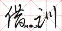 骆恒光借训草书怎么写