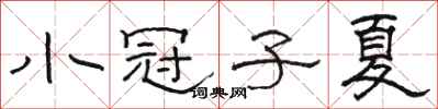 骆恒光小冠子夏隶书怎么写