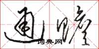 骆恒光通赡草书怎么写