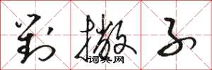 骆恒光对撇子草书怎么写