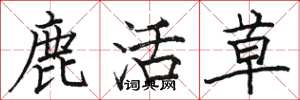 骆恒光鹿活草楷书怎么写