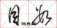骆恒光目数草书怎么写
