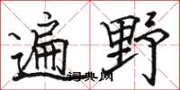 骆恒光遍野楷书怎么写