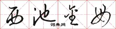 骆恒光西池金母草书怎么写