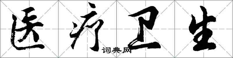 胡问遂医疗卫生行书怎么写