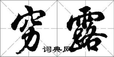 胡问遂穷露行书怎么写