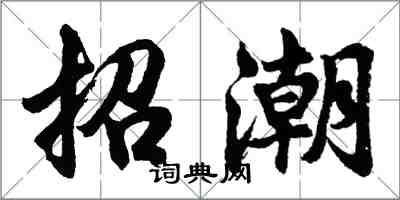 胡问遂招潮行书怎么写
