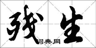 胡问遂残生行书怎么写