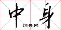 钱沛云中身行书怎么写
