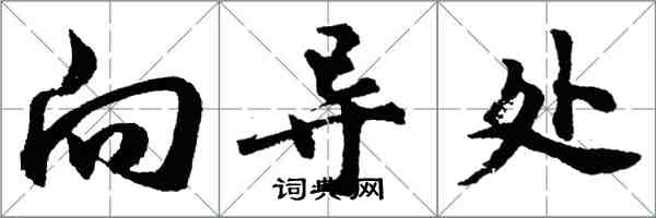 胡问遂向导处行书怎么写