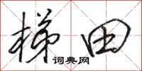 骆恒光梯田行书怎么写