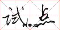 骆恒光试点行书怎么写