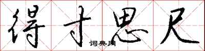 钱沛云得寸思尺行书怎么写
