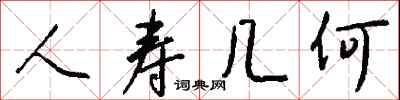 钱沛云人寿几何行书怎么写