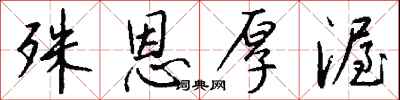 钱沛云殊恩厚渥行书怎么写